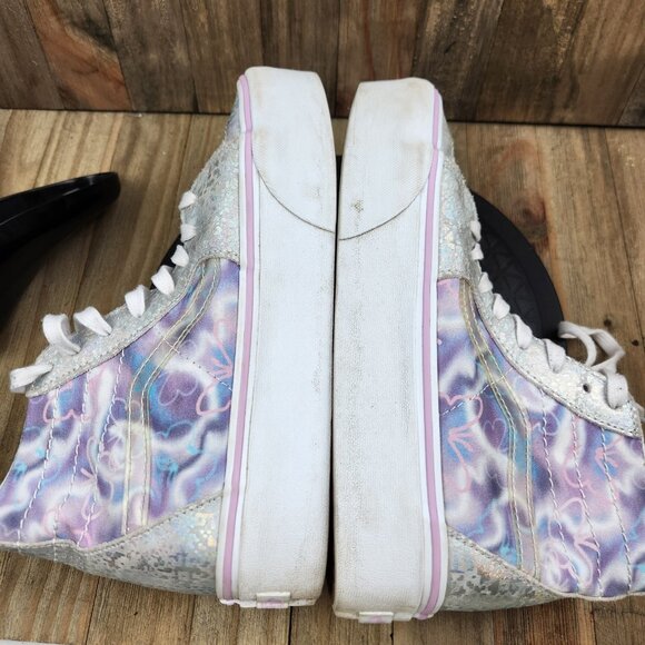 Womens Vans Sk8 Hi size 8.5 Butterfly Dreams Athletic Canvas Platform Shoes - Picture 5 of 8